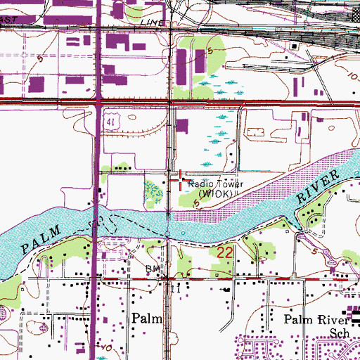 Topographic Map of WTMP-AM (Temple Terrace), FL