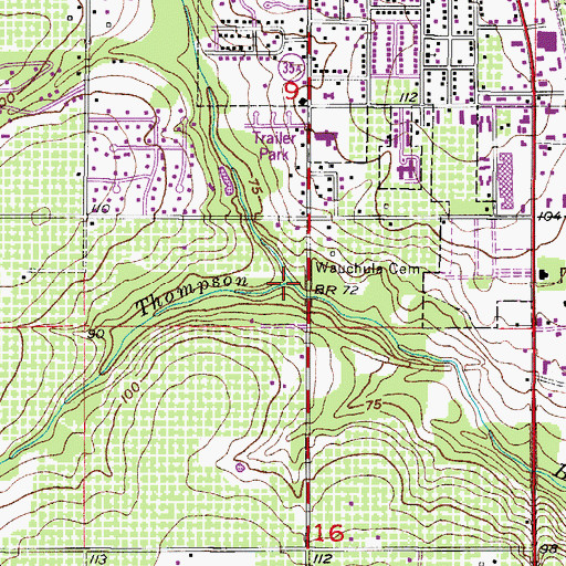 Topographic Map of WAUC-AM (Wauchula), FL