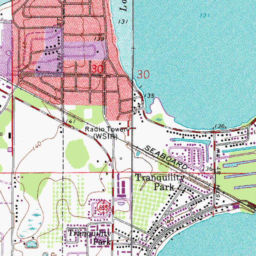 Topographic Map of WSIR-AM (Winter Haven), FL