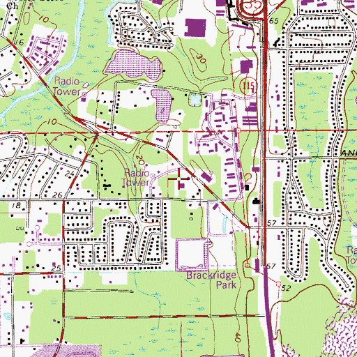 Topographic Map of WFYV-FM (Atlantic Beach), FL