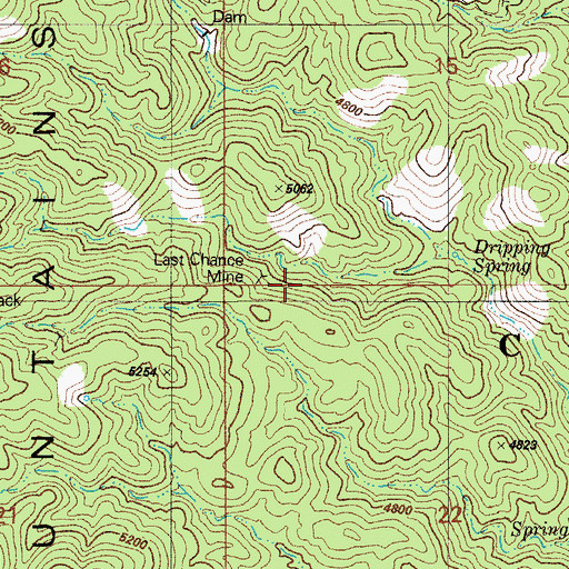 Topographic Map of Last Chance Mine, AZ