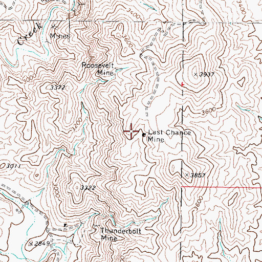 Topographic Map of Last Chance Mine, AZ