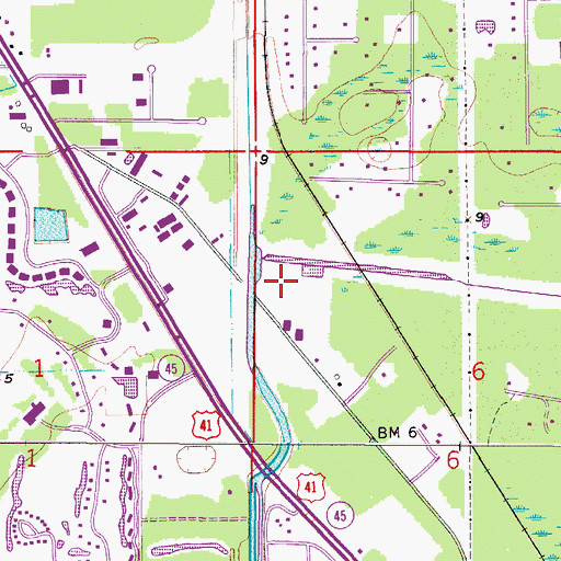 Topographic Map of WSUV-FM (Fort Myers Villas), FL