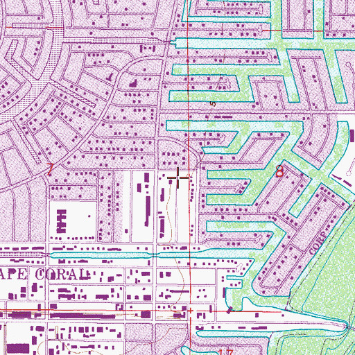 Topographic Map of WSUV-FM (Fort Myers Villas), FL
