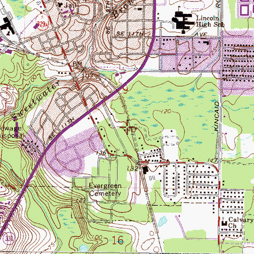 Topographic Map of WYGC-FM (Gainesville), FL