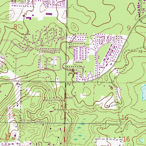Topographic Map of WYKS-FM (Gainesville), FL