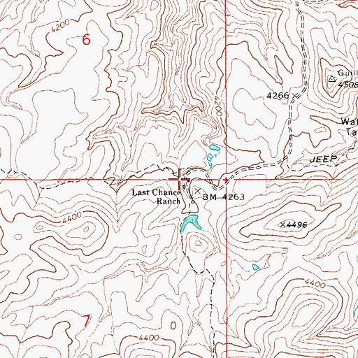 Topographic Map of Last Chance Ranch, AZ