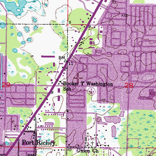Topographic Map of WLVU-FM (Holiday), FL