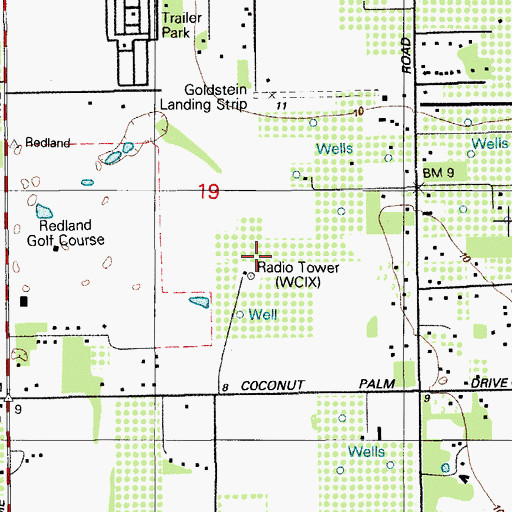 Topographic Map of WXDJ-FM (Homestead), FL