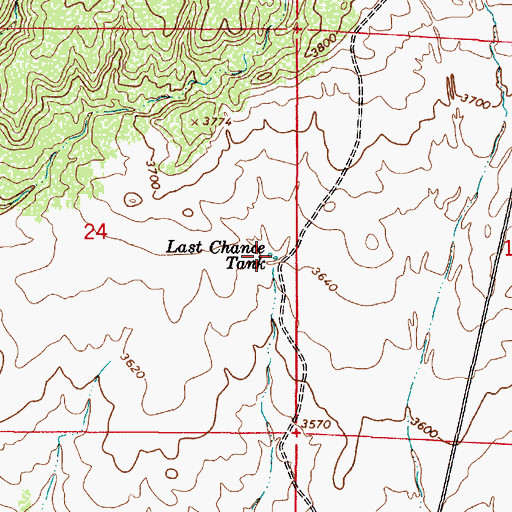Topographic Map of Last Chance Tank, AZ