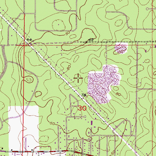 Topographic Map of WXCV-FM (Homosassa Springs), FL