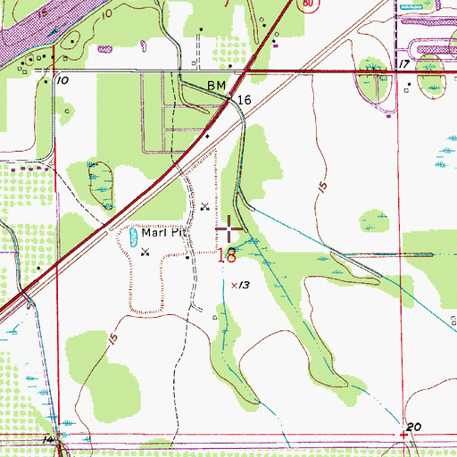 Topographic Map of WKZY-FM (La Belle), FL