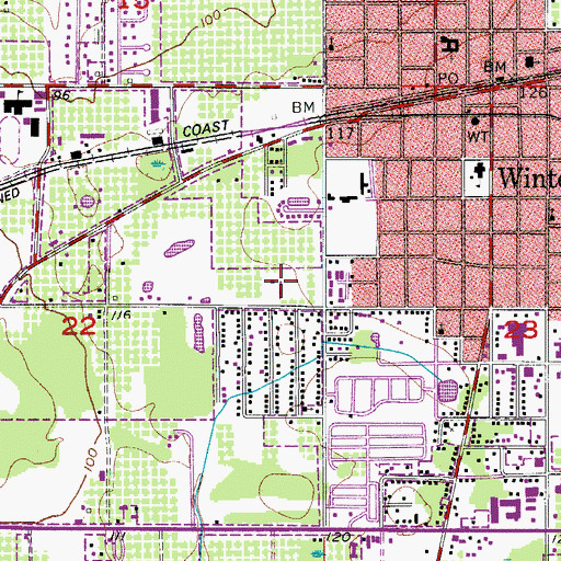 Topographic Map of WXXL-FM (Leesburg), FL