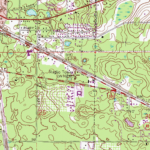 Topographic Map of WQHL-FM (Live Oak), FL