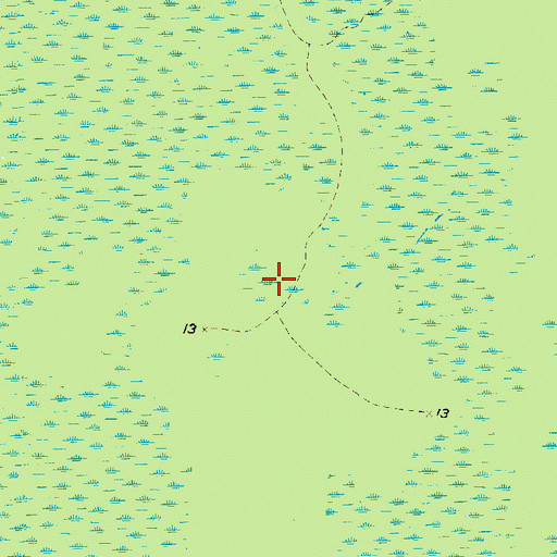 Topographic Map of WAVV-FM (Marco), FL