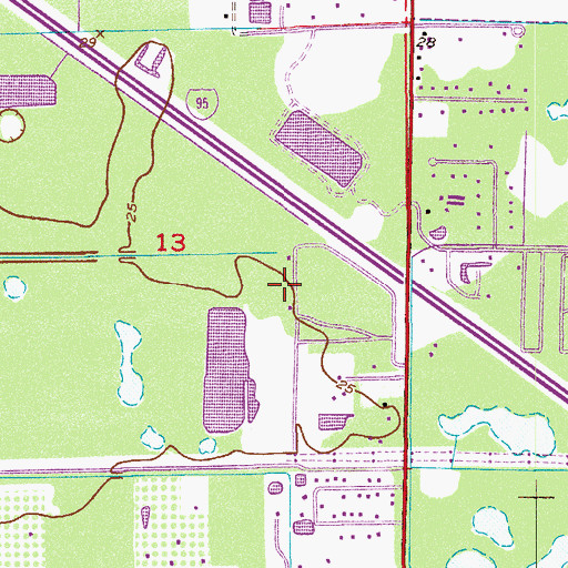 Topographic Map of WAOA-FM (Melbourne), FL