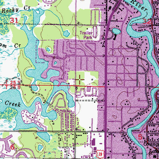 Topographic Map of WGUL-FM (New Port Richey), FL