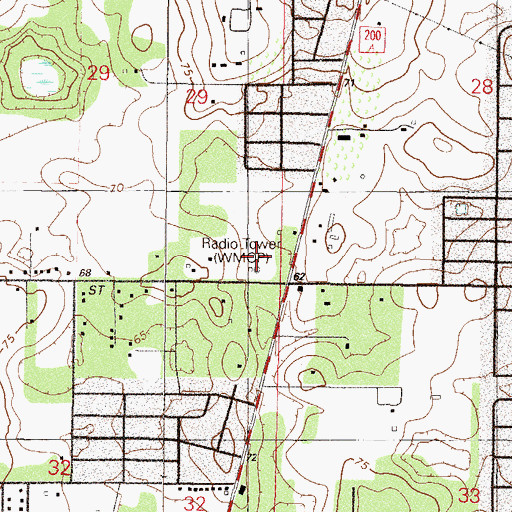Topographic Map of WMMZ-FM (Ocala), FL