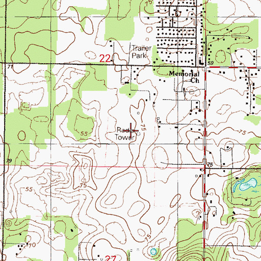 Topographic Map of WMFQ-FM (Ocala), FL