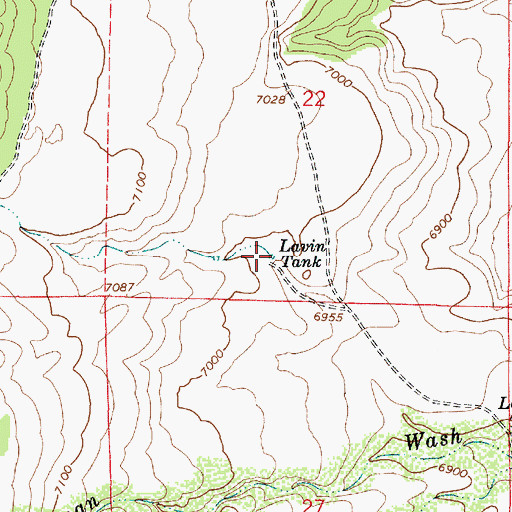 Topographic Map of Lavin Tank, AZ