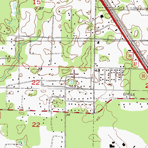 Topographic Map of WNFK-FM (Perry), FL