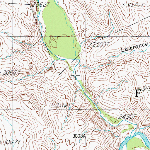 Topographic Map of Lawrence Creek, AZ
