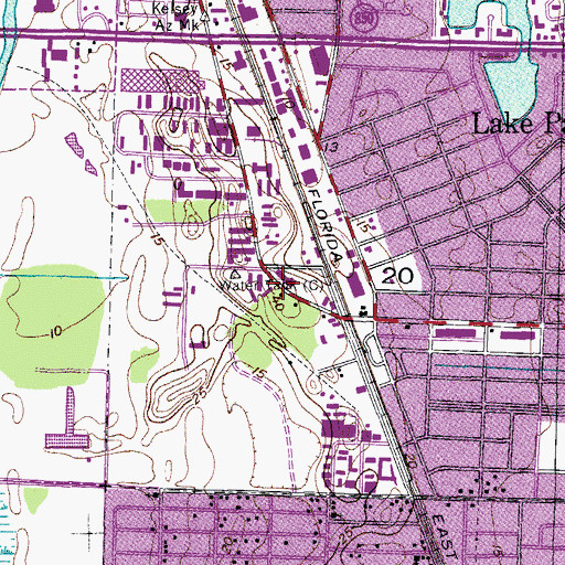 Topographic Map of WOLL-FM (Riviera Beach), FL