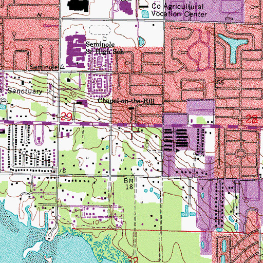 Topographic Map of WYUU-FM (Safety Harbor), FL