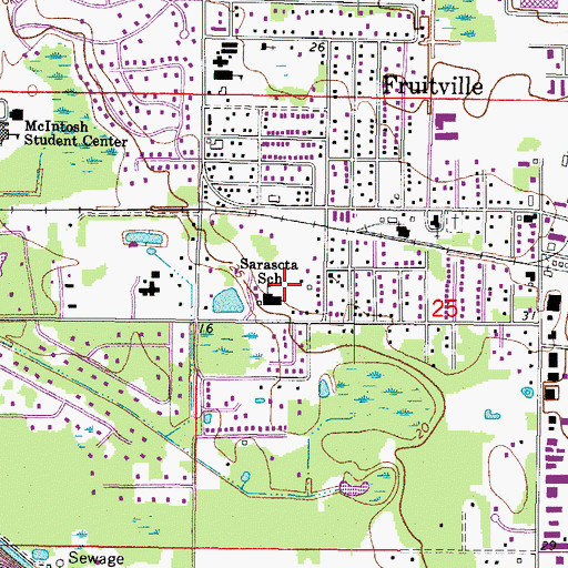 Topographic Map of WKZM-FM (Sarasota), FL