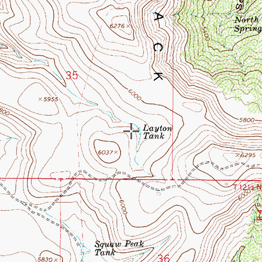 Topographic Map of Layton Tank, AZ
