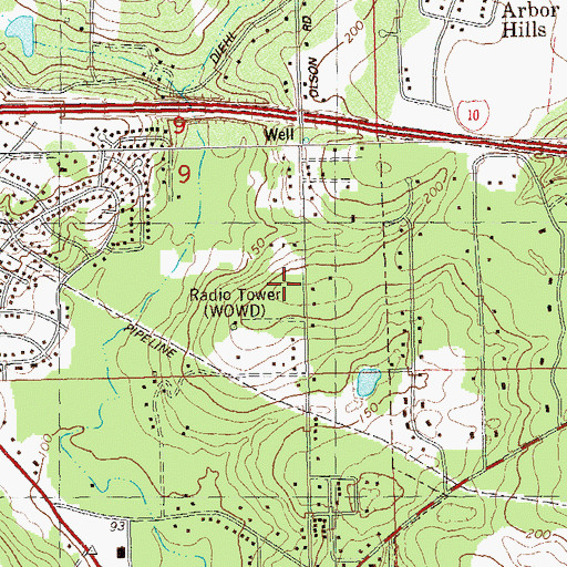 Topographic Map of WUMX-FM (Tallahassee), FL