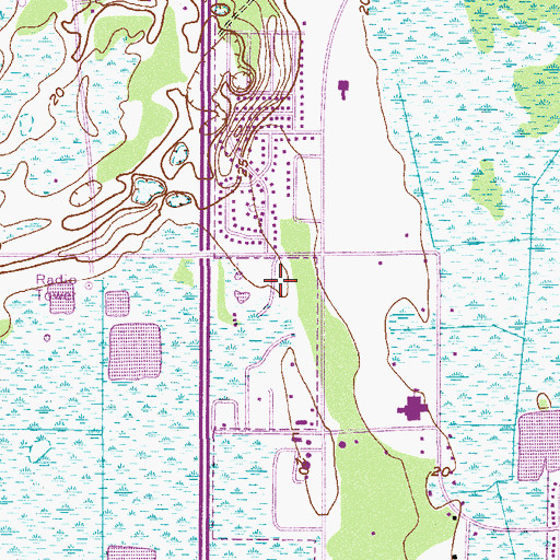 Topographic Map of WPIO-FM (Titusville), FL
