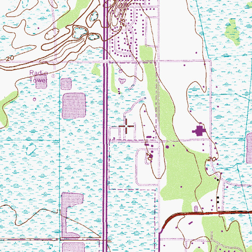 Topographic Map of WPIO-FM (Titusville), FL