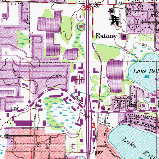 Topographic Map of WLOQ-FM (Winter Park), FL