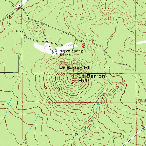 Topographic Map of Le Barron Hill, AZ