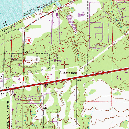 Topographic Map of WPAN-TV (Fort Walton Beach), FL