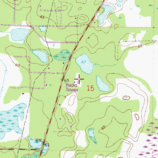 Topographic Map of WCJB-TV (Gainesville), FL
