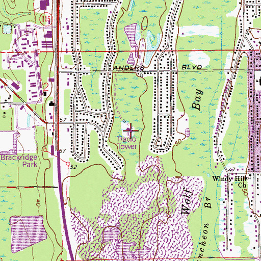 Topographic Map of WTLV-TV (Jacksonville), FL