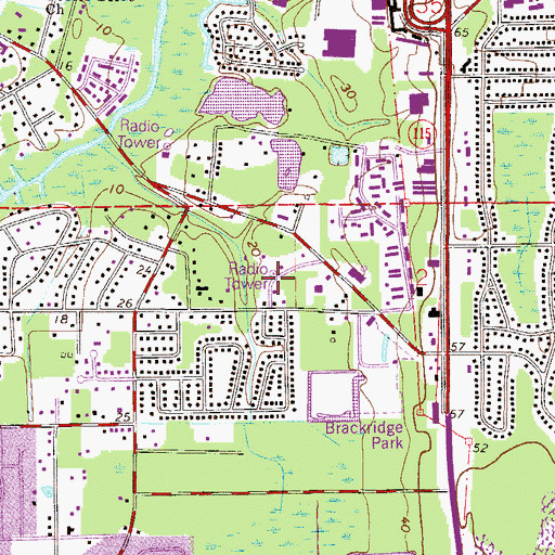 Topographic Map of WNFT-TV (Jacksonville), FL