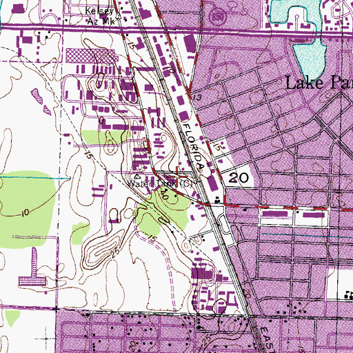 Topographic Map of WHBI-TV (Lake Worth), FL