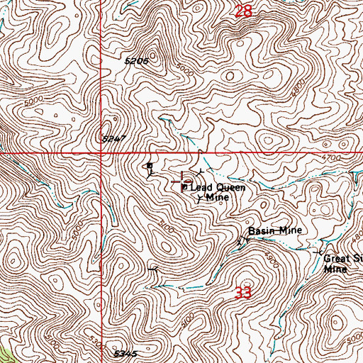 Topographic Map of Lead Queen Mine, AZ