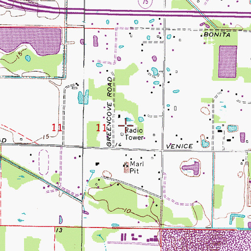Topographic Map of WBSV-TV (Venice), FL