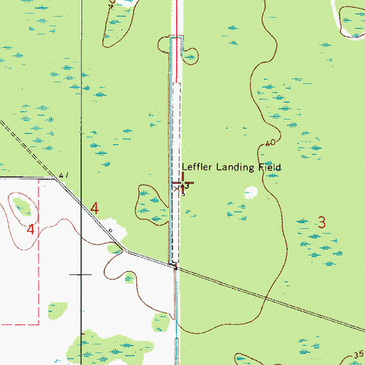 Topographic Map of Leffler Airport, FL