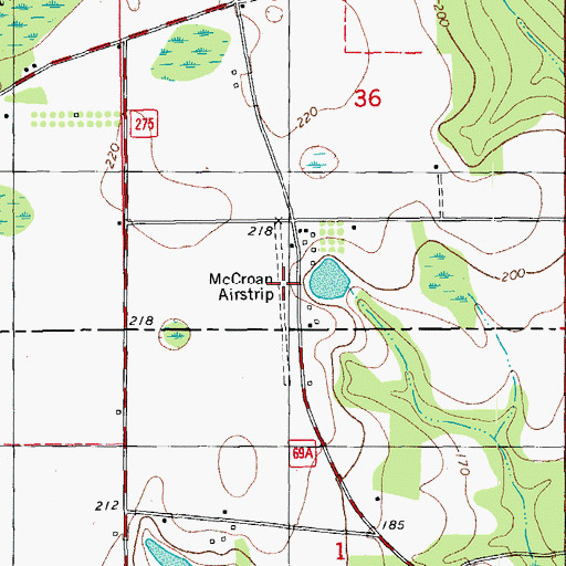 Topographic Map of County Line Airstrip (historical), FL