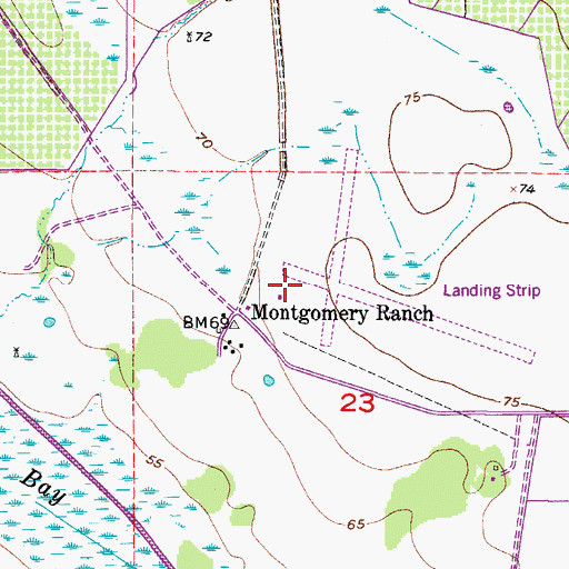 Topographic Map of Montgomery Ranch Airport, FL