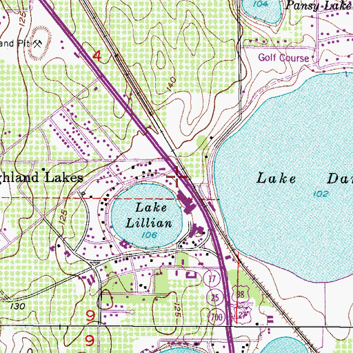 Topographic Map of Walker Memorial Medical Center Heliport, FL