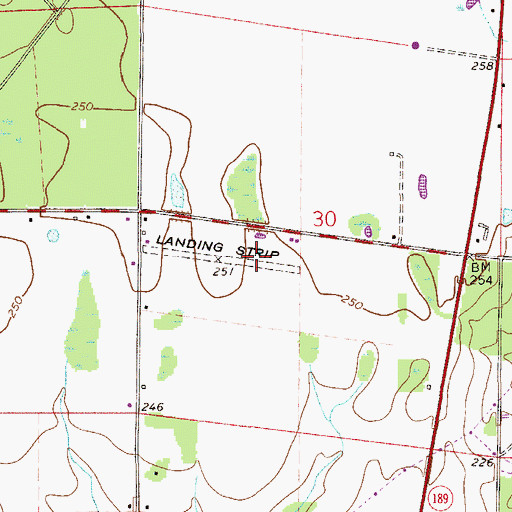 Topographic Map of Dotson Airport, FL