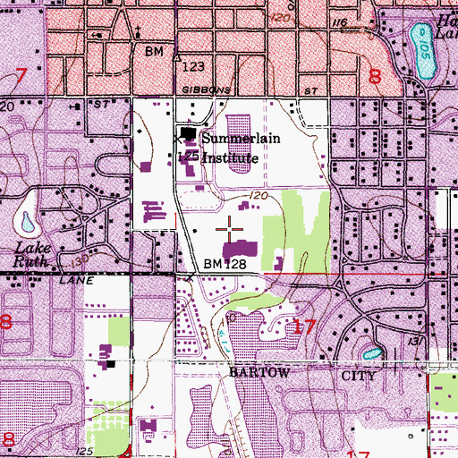 Topographic Map of Bartow High School Heliport, FL