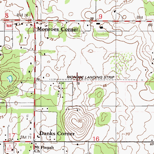 Topographic Map of Monroe Airpark, FL