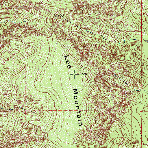 Topographic Map of Lee Mountain, AZ